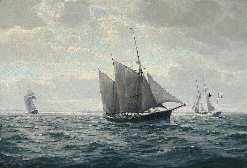 Christian-Bernard Rode Marine med sejlskibe china oil painting image